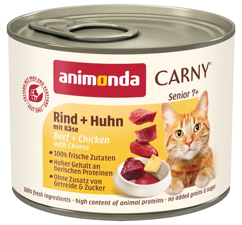 animonda Carny Katzen Nassfutter Senior Rind + Huhn + Käse Produktbild 