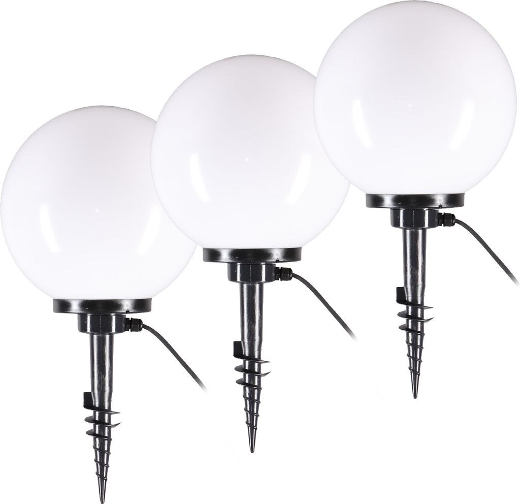 Kugelleuchten Kugellampe Außenleuchte 3er-Set Ø 30m Erdspieß Außenlampe