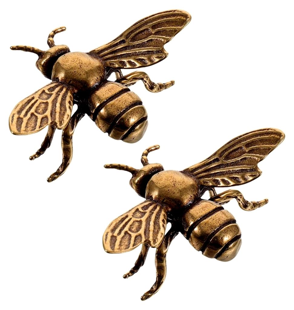 2 Stück Messing Bienen Figur Vintage Stil Bienen Deko Garten Metall Skulptur Schreibtisch Dekoration