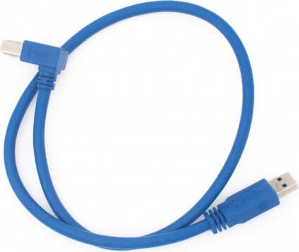 SYSTEM-S USB A 3.0 Stecker zu USB Typ B 3.0 Stecker 90° Rechts Gewinkelt Kabel 50 cm