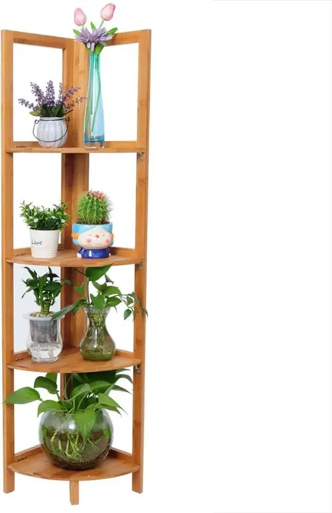 Rangement vertical gain de place en bambou orange pour petits appartements - 2