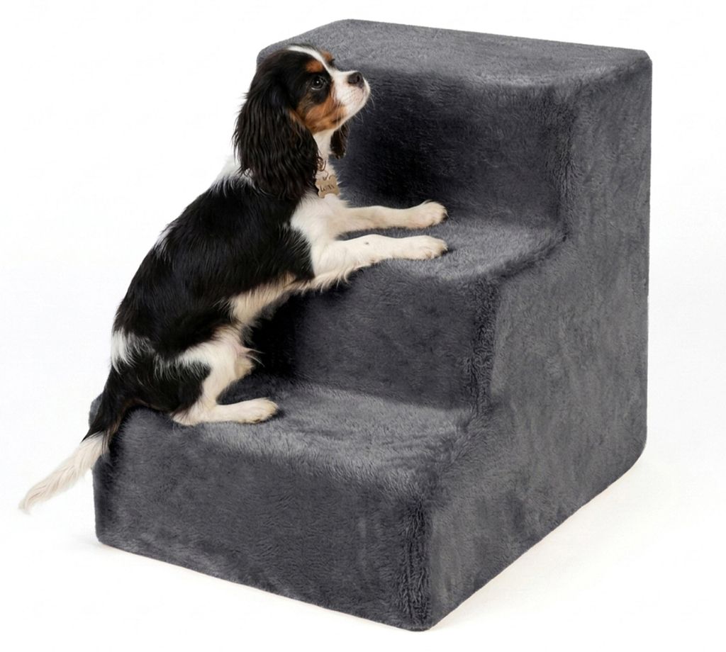 Relaxdays Hundetreppe, 3 Stufen, HxBxT: 36,5 x 35 x 45 cm, Produktbild 