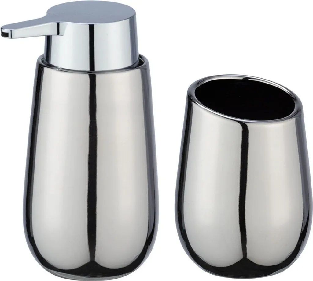 Accessoires de salle de bain Wenko Badi Chrome - Ensemble Céramique Chic