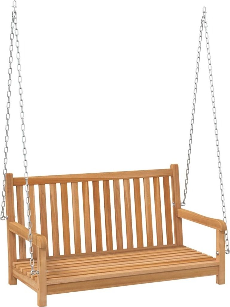Hollywoodschaukel Massivholz Teak 114x60x64 cm