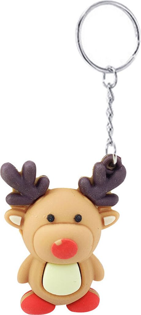 PVC Silicon Weihnachten Weihnachtsmann Elch Elch Schlüsselbeutel Key Ring Bag Auto Anhänger Geschenk-Elch