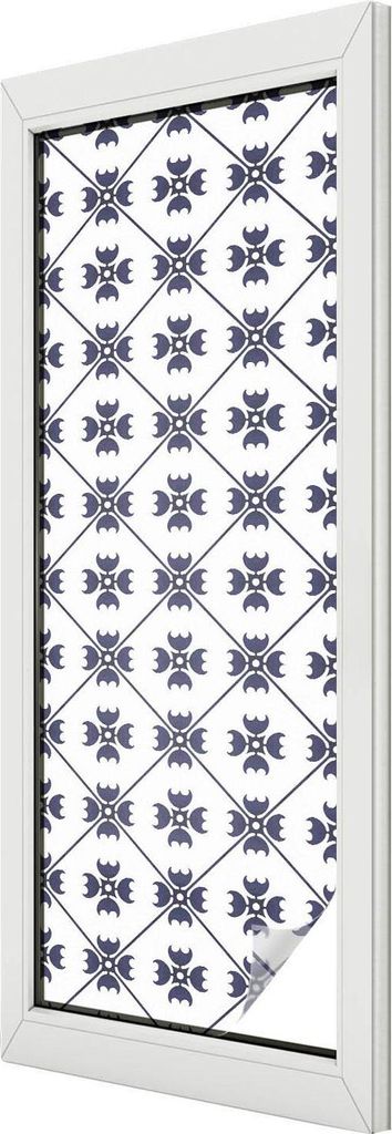 Buntglas Fensterfolie – 146x50 cm – Stained-Glass Design – blickdichte dekorative Sichtschutzfolie – selbstklebend, UV-Schutz – Pflanzenm...