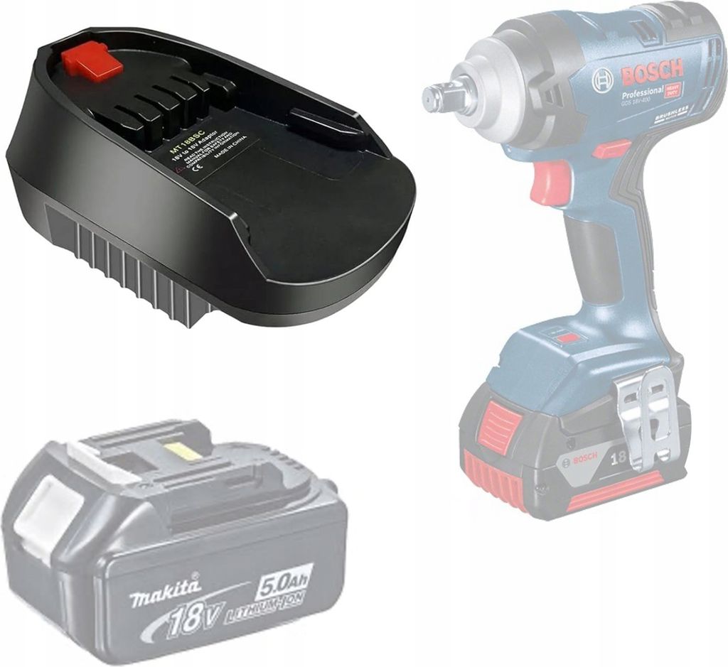 Adapter Vervanging MT18BOS C/B – Makita 18V Naar Bosch 18V Productafbeelding 