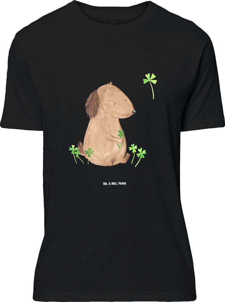 Mr. & Mrs. Panda Größe XL T-Shirt Hund Kleeblatt - Schwarz - Geschenk, Tshirt, Sprüche, Shirt, Glück, Viel, mit Spruch