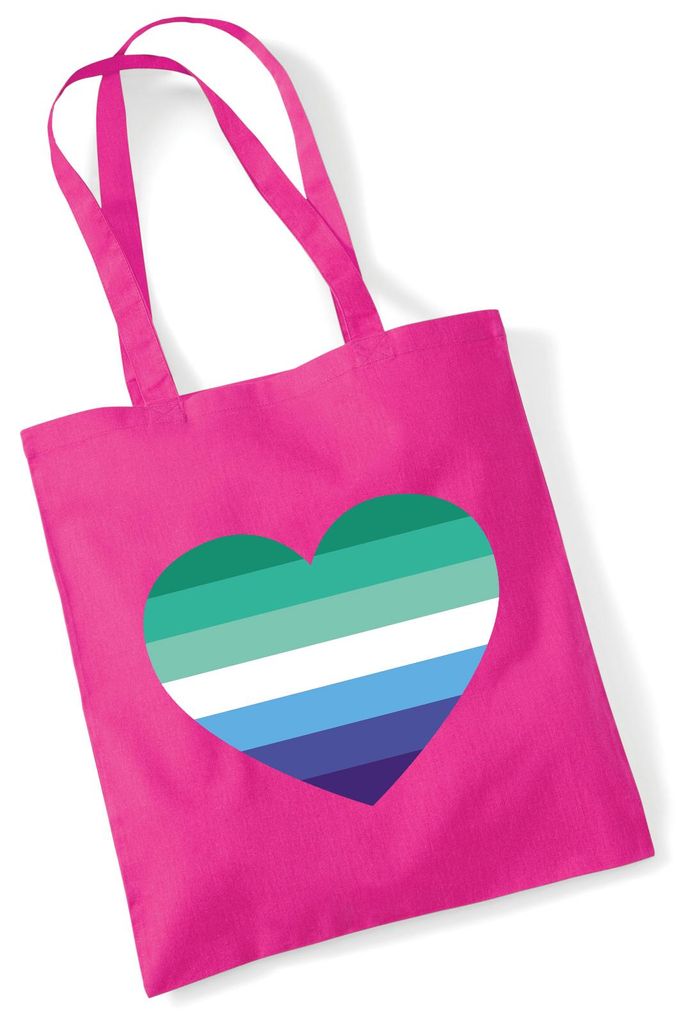 Huuraa Jutebeutel Schwule Pride Flagge LGBTQ Herz 10 Liter Fuchsia Baumwolle Tasche Geschenkidee