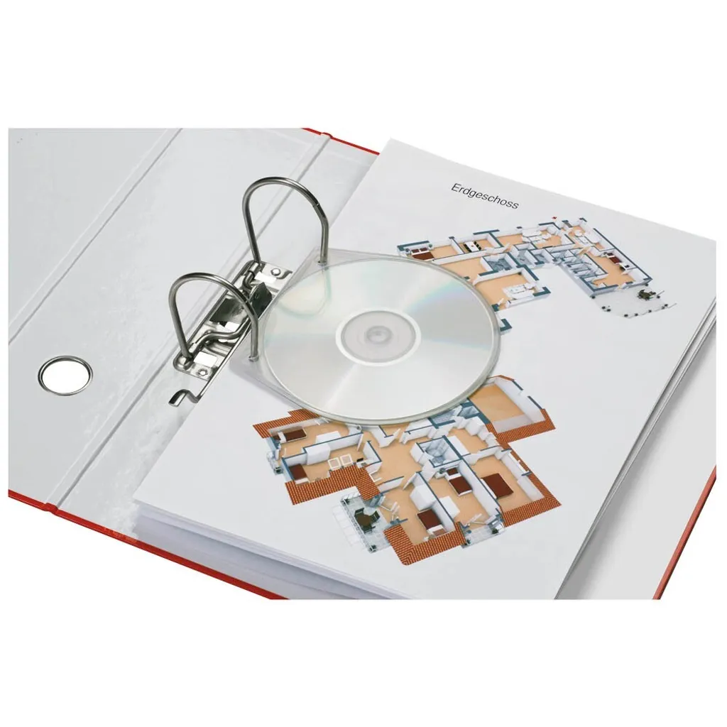 Pochettes CD VELOBOX transparentes perforées avec rabat de sécurité
