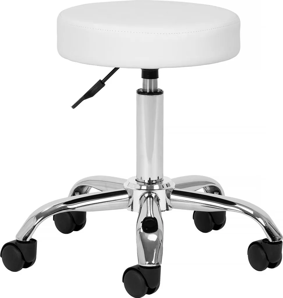 Sgabello Cosmetico Roll Bianco | Sgabello Estetista Girevole Professionale