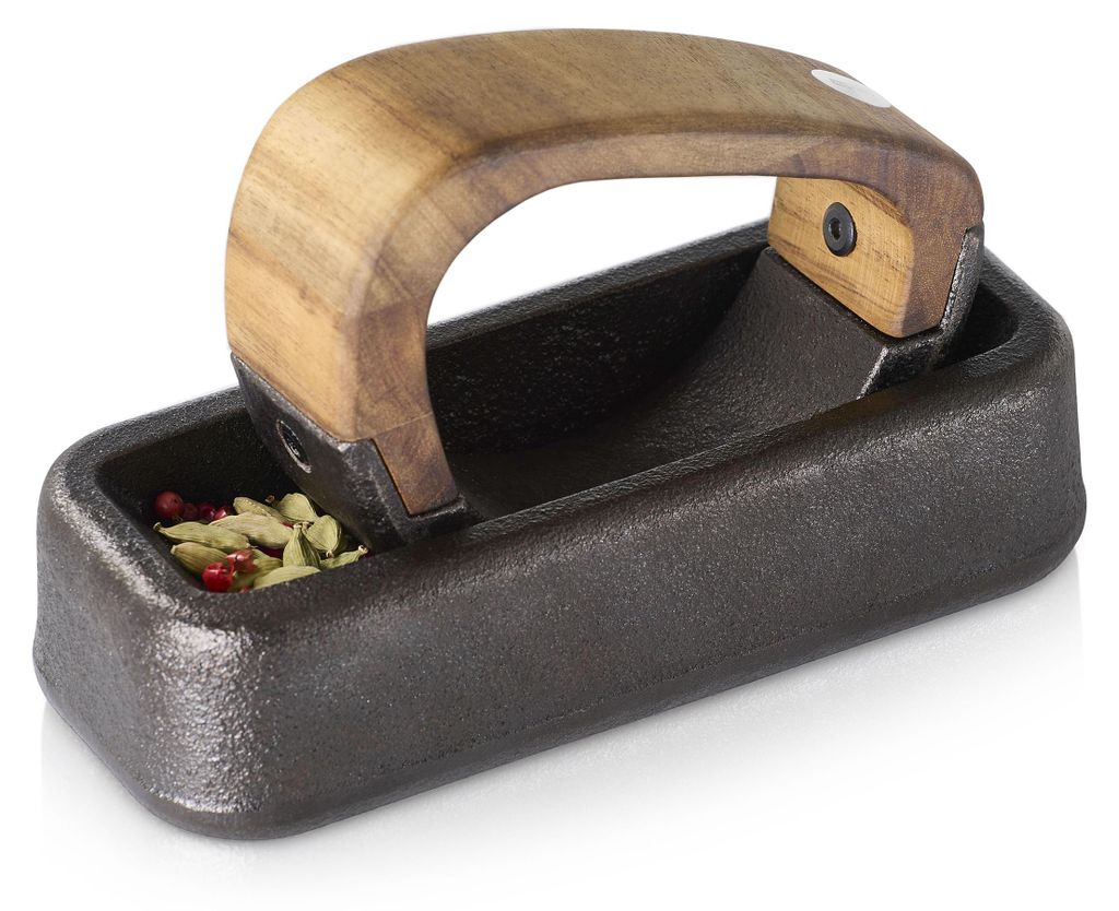 AdHoc Wiegemörser Rocca, Gusseisen/Akazienholz, L: 17 cm, Produktbild 
