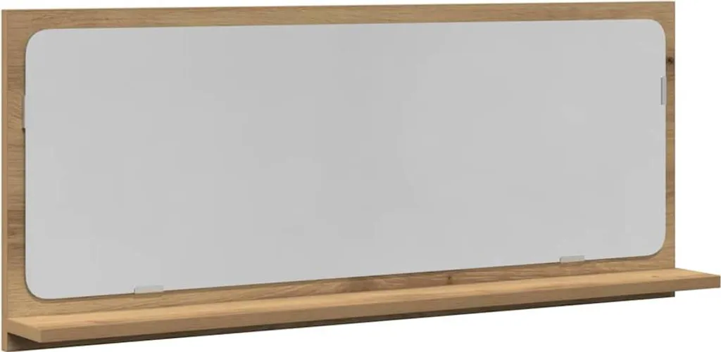 Mensola a specchio Rovere artigianale 90 x 10,5 x 37 cm Materiale a base di legno