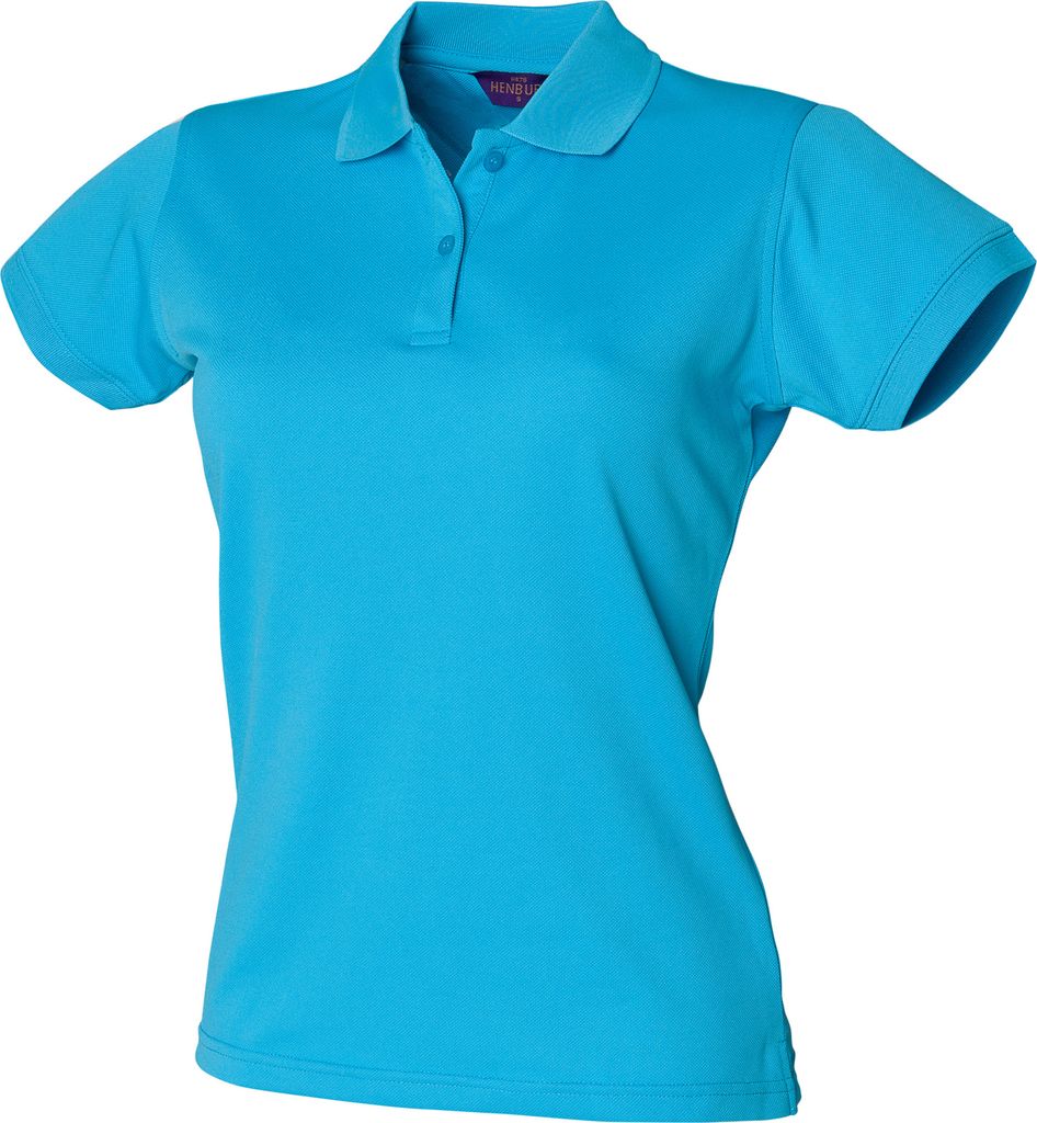 Henbury Damen Coolplus Polo-Shirt / Polohemd, RW636 (L) (Türkis)