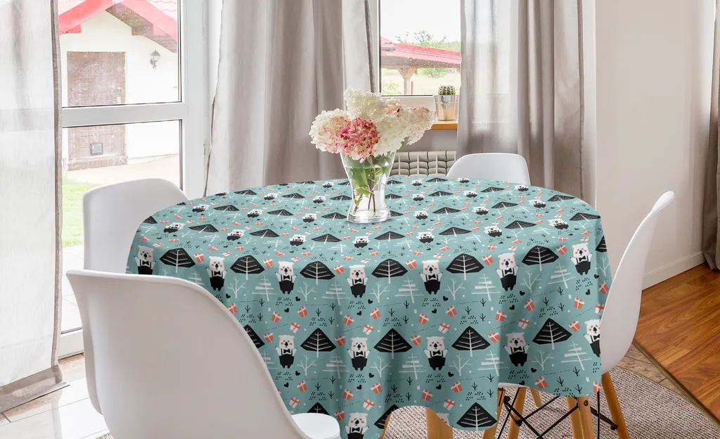 Decorazione Cucina Natale: Tovaglia Circolare 150cm Orsi Polari