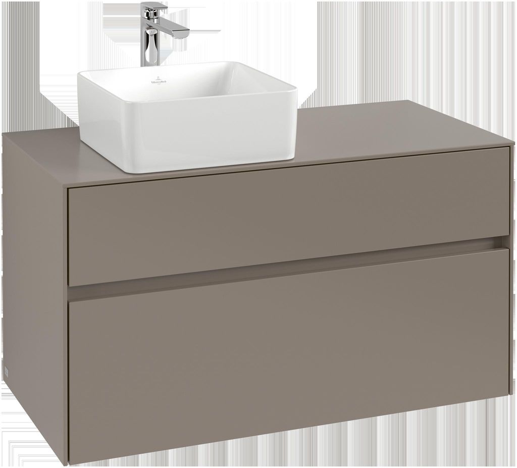 Villeroy & Boch Collaro Waschbeckenunterschrank, 2 Auszüge, Waschbecken links, 1000x548x500mm, C03900VN