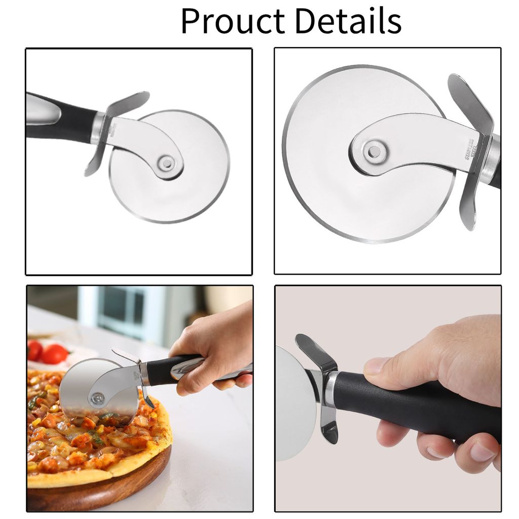 Teigschneider Mit 3 Verstellbaren Rädern – Edelstahl, Faltbar, Für Pizza, Kekse, Nudelteig, 24,5 Cm