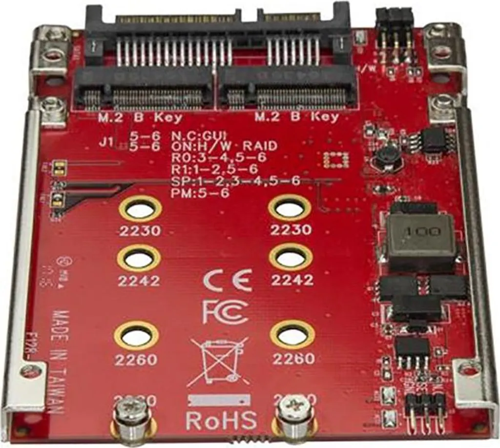 Adaptateur RAID Matériel pour 2 SSD M.2 - Interface SATA 6Gb/s - ASM1092R - 3