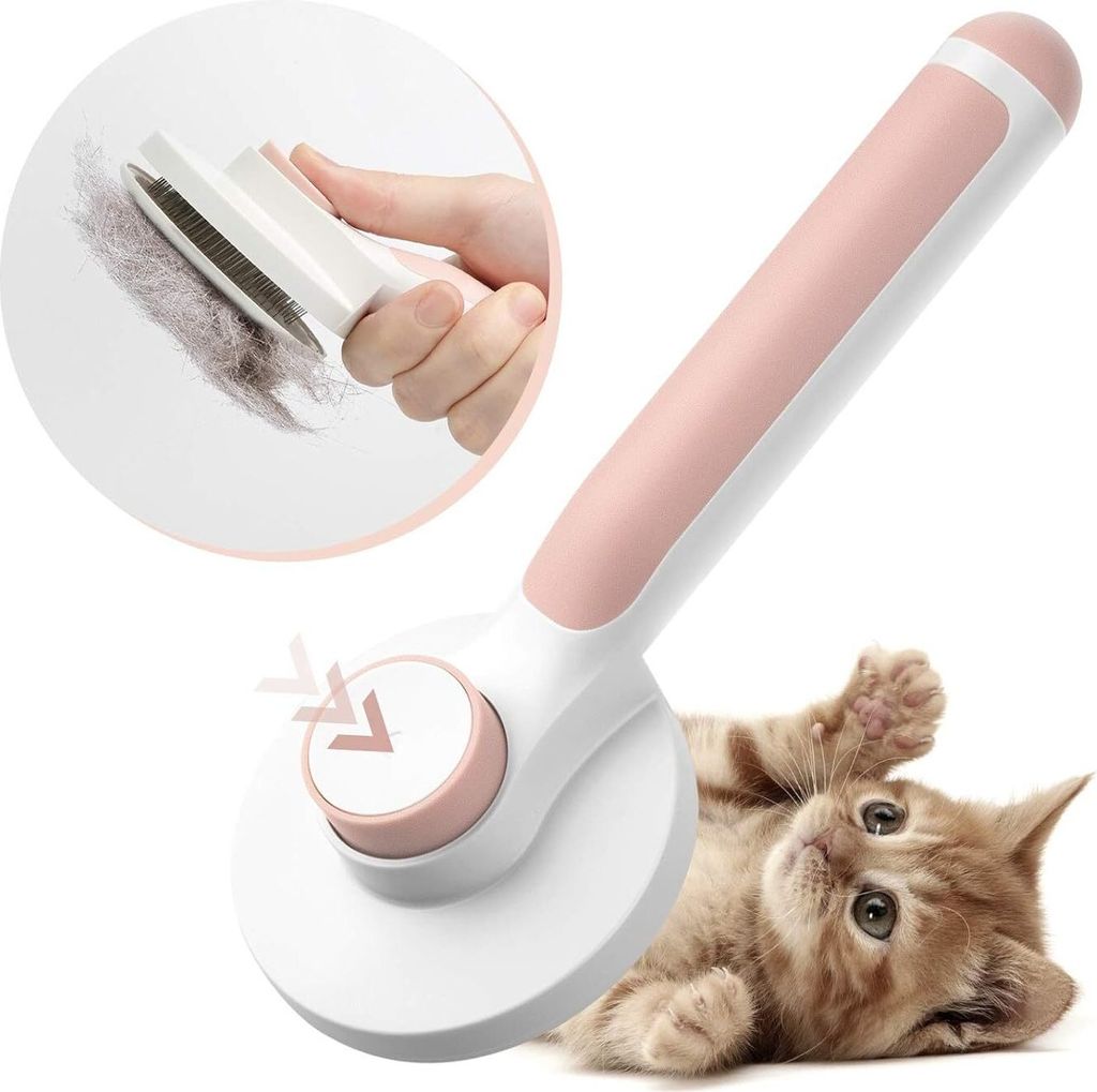 Baytion Haustier Hundebürste Katzenbürste, Haar Entferner Haustierbürste für Langhaar und Kurzhaar, Geschmeidigen Edelstahl Borsten Schnell Rei...