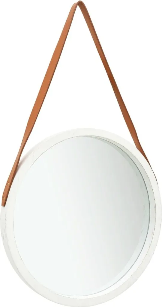 Specchio da parete con cintura 50 cm bianco
