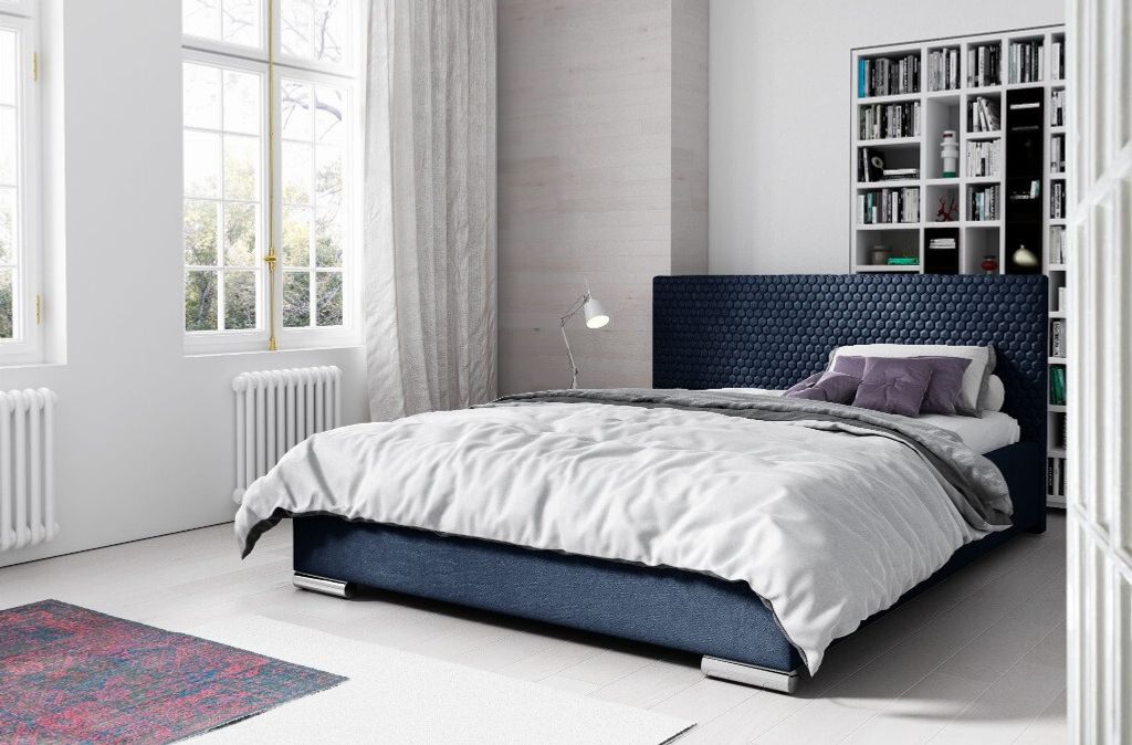 Elegantes Polsterbett Champ 160x200, blau