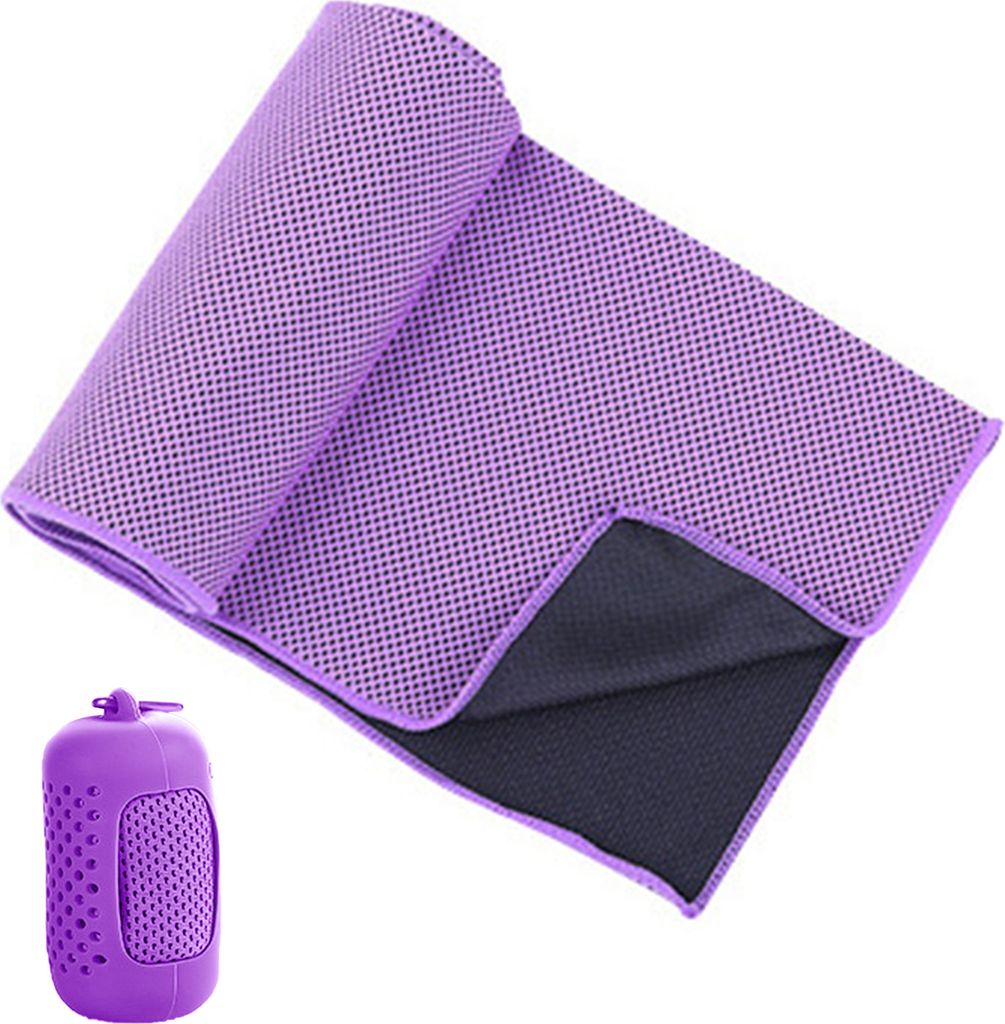 1 Set Ice Kühltuch tragbares Schnelltrocknen superabsorbierende Sommerkühltuch für Outdoor-Sportfitness-Lila ,Größen:S