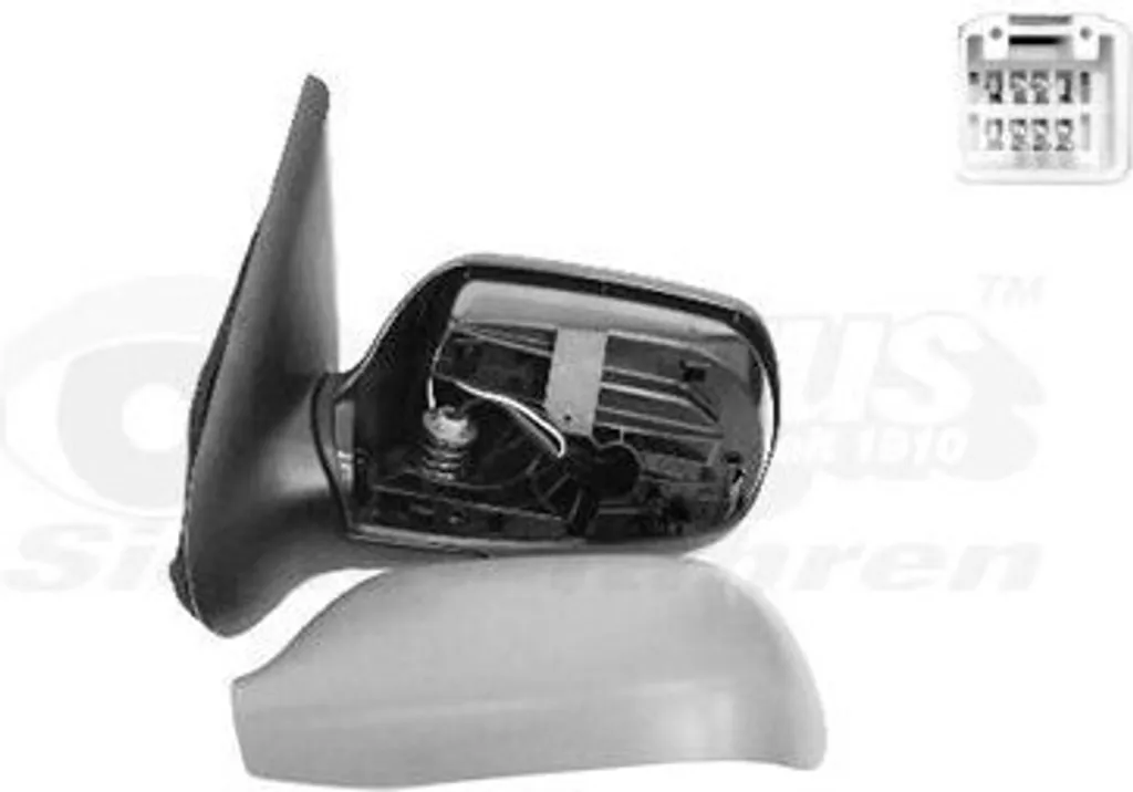 Rétroviseur gauche Mazda 2 réglable VAN WEZEL avec miroir grand angle noir