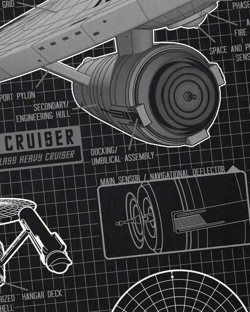 style3 NCC-1701 Blaupause T-Shirt Herren christopher pike star