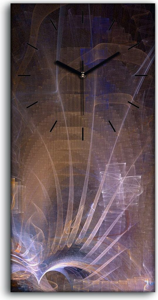 Wanduhr Uhr Wandbild Leinwand Kunstdruck 30x60 digitales fraktales Kunst - schwarze Hände