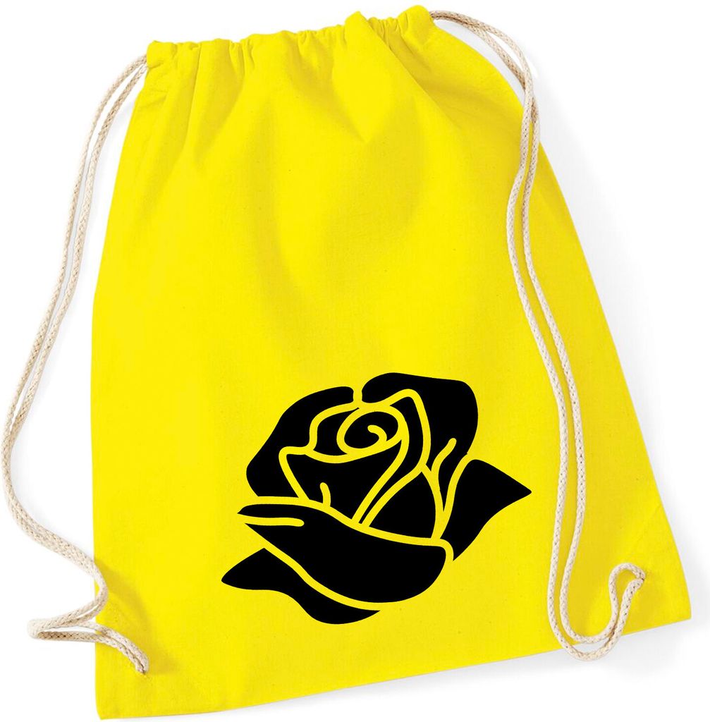 Huuraa Turnbeutel Rose Blüte 12 Liter Yellow Baumwolle Rucksack Geschenkidee