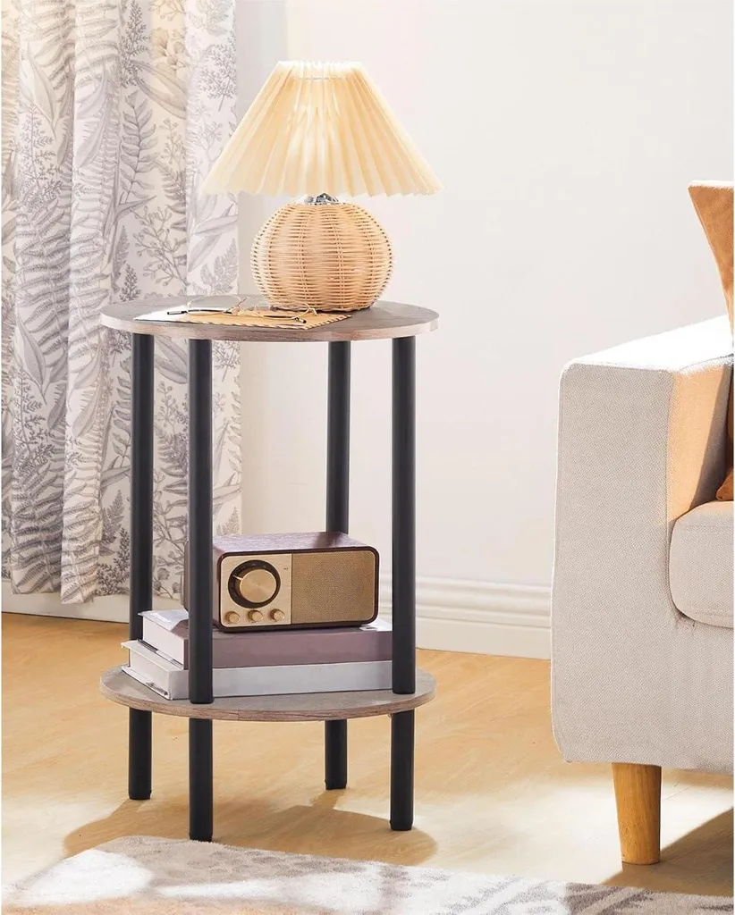 Table d'appoint ronde pour petits espaces meuble de rangement d'angle - 2
