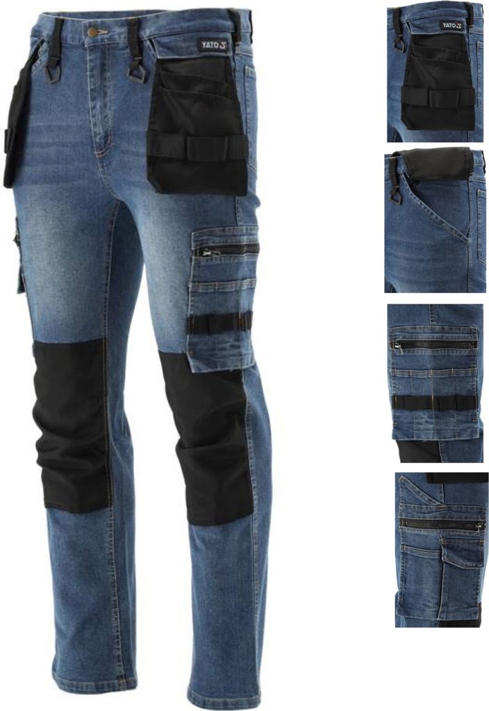 Arbeitshose, Strech Jeans, marine/schwarz Gr. L/XL Produktbild 