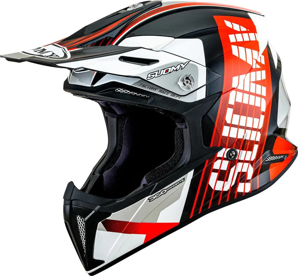 Casque motocross Suomy ventilé et léger X-Wing Amped E06 rouge L