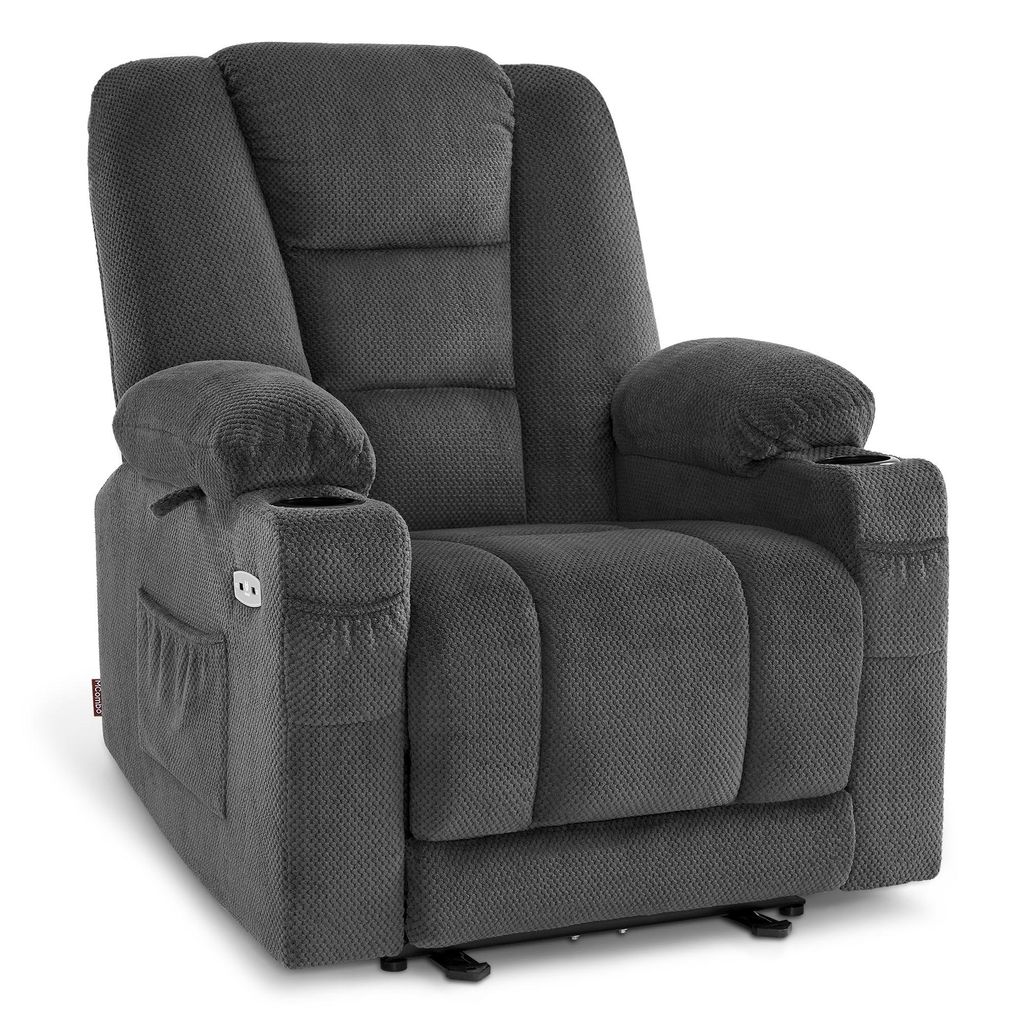 M MCombo Fernsehsessel elektrisch verstellbar, Relaxsessel mit Liegefunktion, TV Sessel mit Massage & Wärmefunktion, USB & Getränkehalter, Wohnzi...