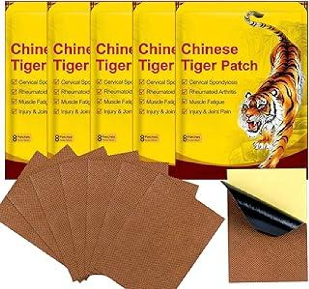 Schmerzlindernde Pflaster 40 Stück – Tiger Patch für Nacken Schulter Rücken Knie – Chinesische Wärme Pflaster für Muskeln & Gelenke – La...