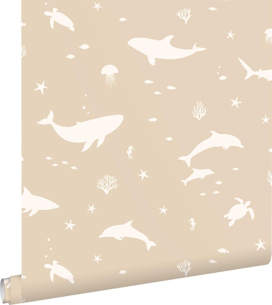 ESTAhome Tapete Unterwasserwelt Beige 50 x 900 cm