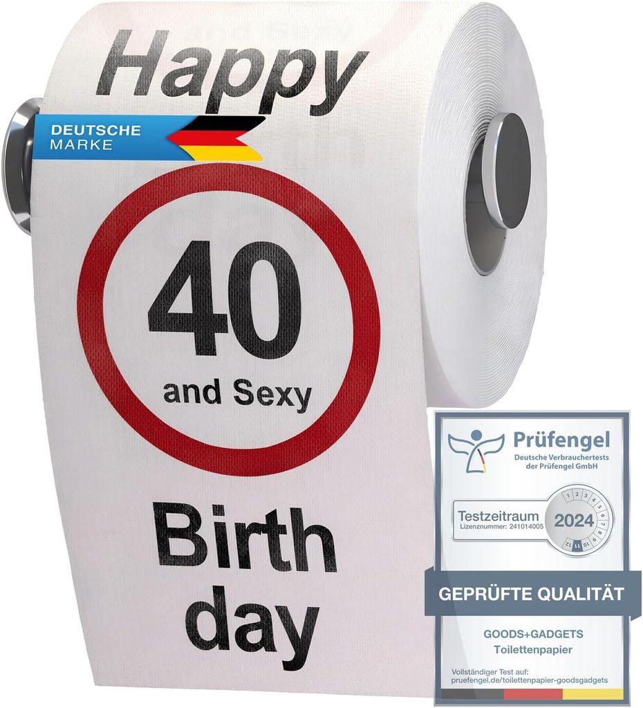 Fun Klopapier 40. Geburtstag - Bedrucktes Toilettenpapier Produktbild 