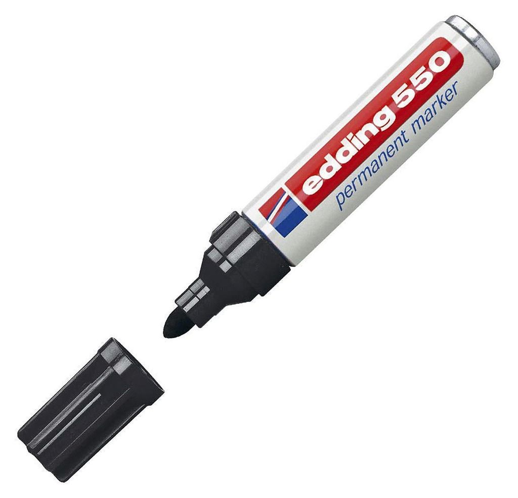 Edding 550, Schwarz, Schwarz, Weiß, 3 mm, 4 mm, Produktbild 
