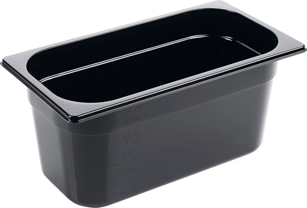 Vasca Gastronorm 1/3 150mm Policarbonato Nero | Resistenza Top