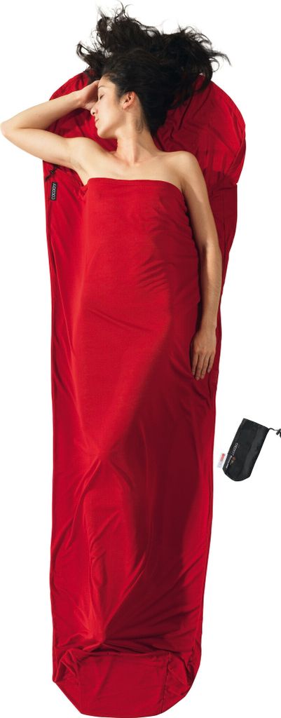Cocoon MummyLiner Thermoline Radiator Polyester Hüttenschlafsack (Wärmeleistung +9°C / max. Körpergröße 190cm / Gewicht 0,37kg) lava