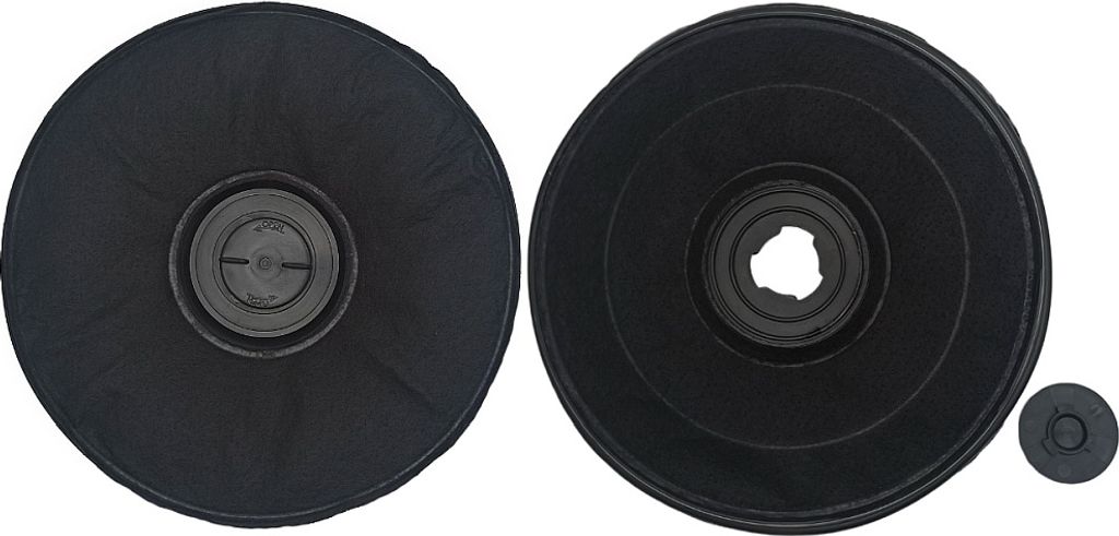 Aktivkohlefilter für Dunstabzugshauben von BOSCH, rund ca. 23 x 2 cm mit mittiger Verschraubung - DHU665C, DHU654D, etc.