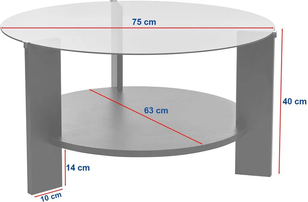 Petite Table Basse Ronde 75cm Chêne Marron pour Salon Convivial - 3