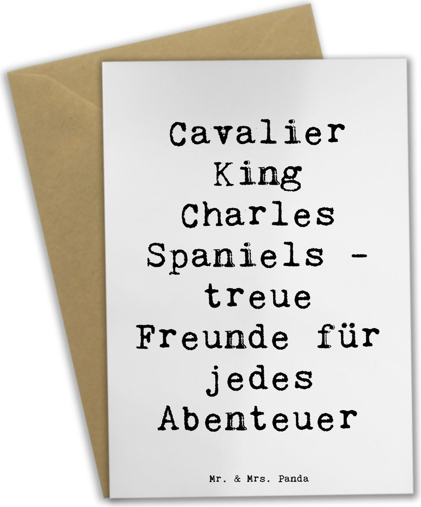 Mr. & Mrs. Panda Grußkarte Spruch Cavalier King Charles Spaniel Freunde - Weiß - Geschenk, liebevoll, glückwunschkarten, intelligent, Hund, Hund...