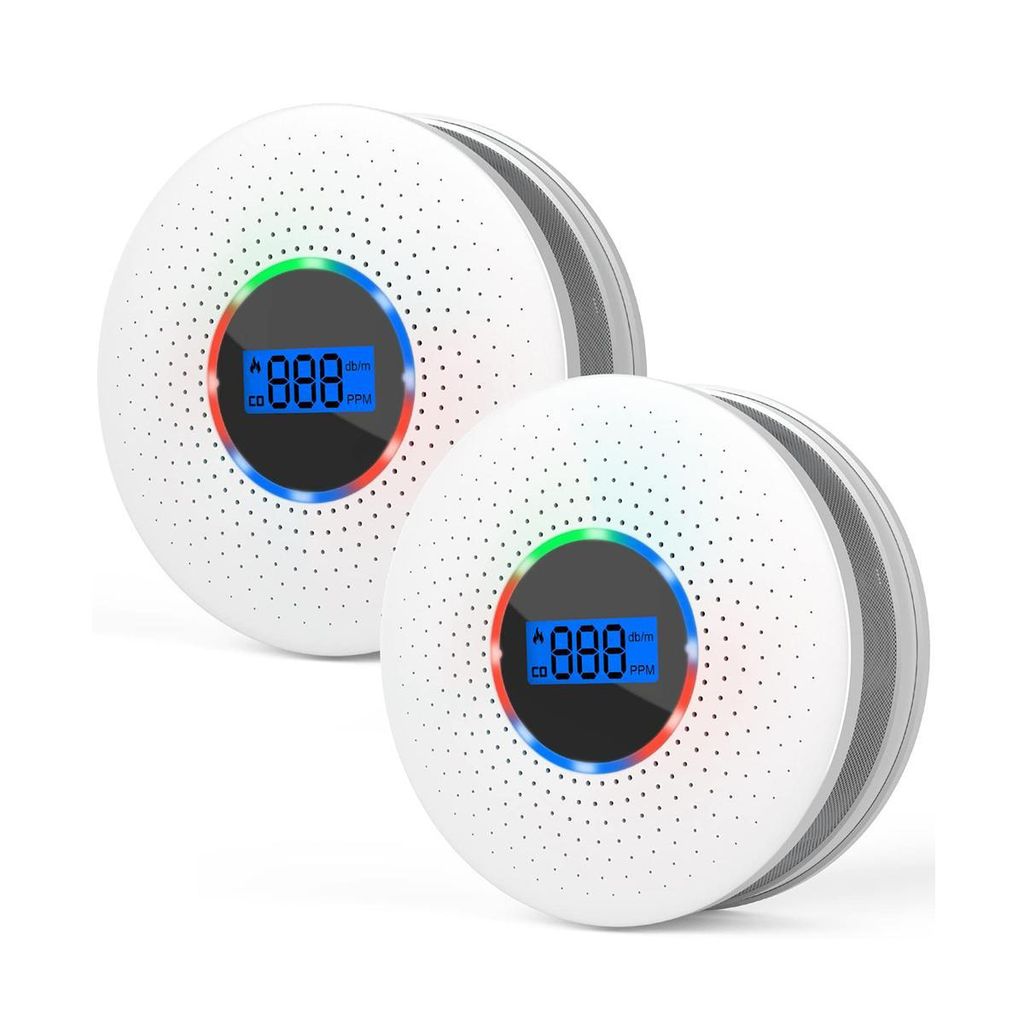 2er Pack Rauchmelder CO-Melder 2in1 Rauch- und Kohlenmonoxidmelder Brandschutz CO Sensor