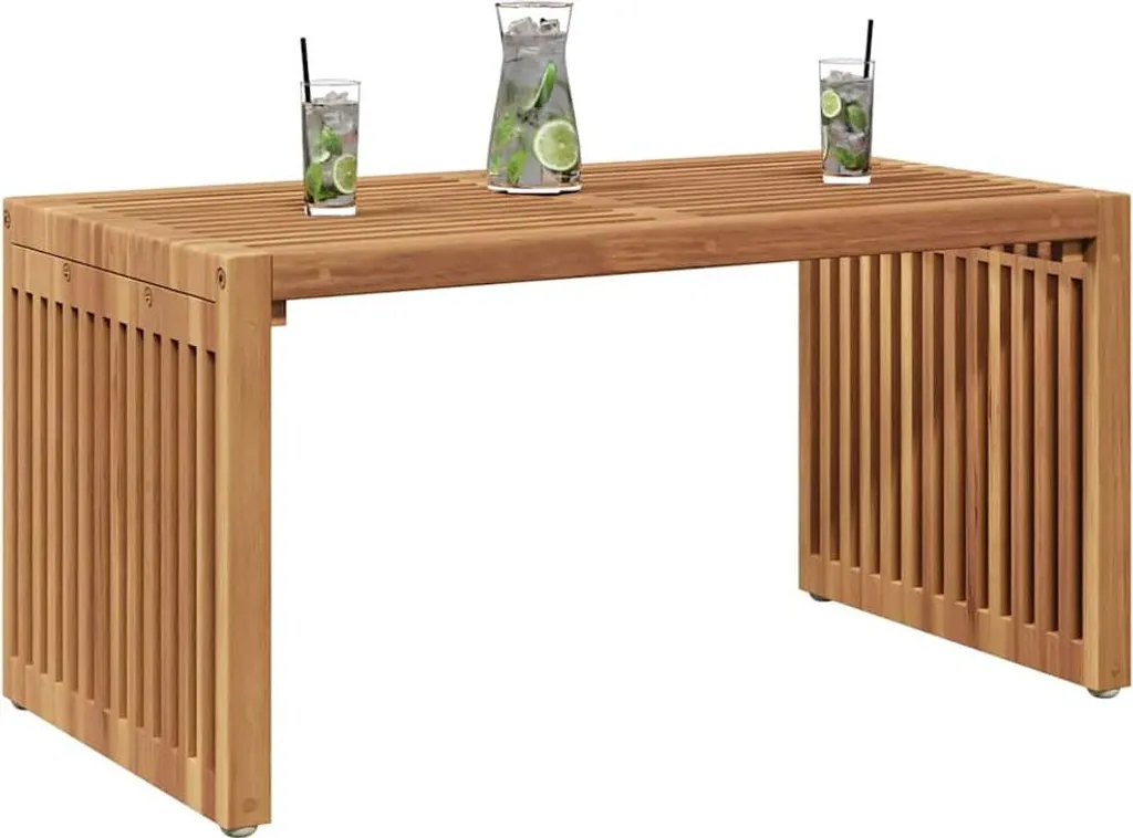 Table basse d'extérieur résistante marron avec plateau de 70cm