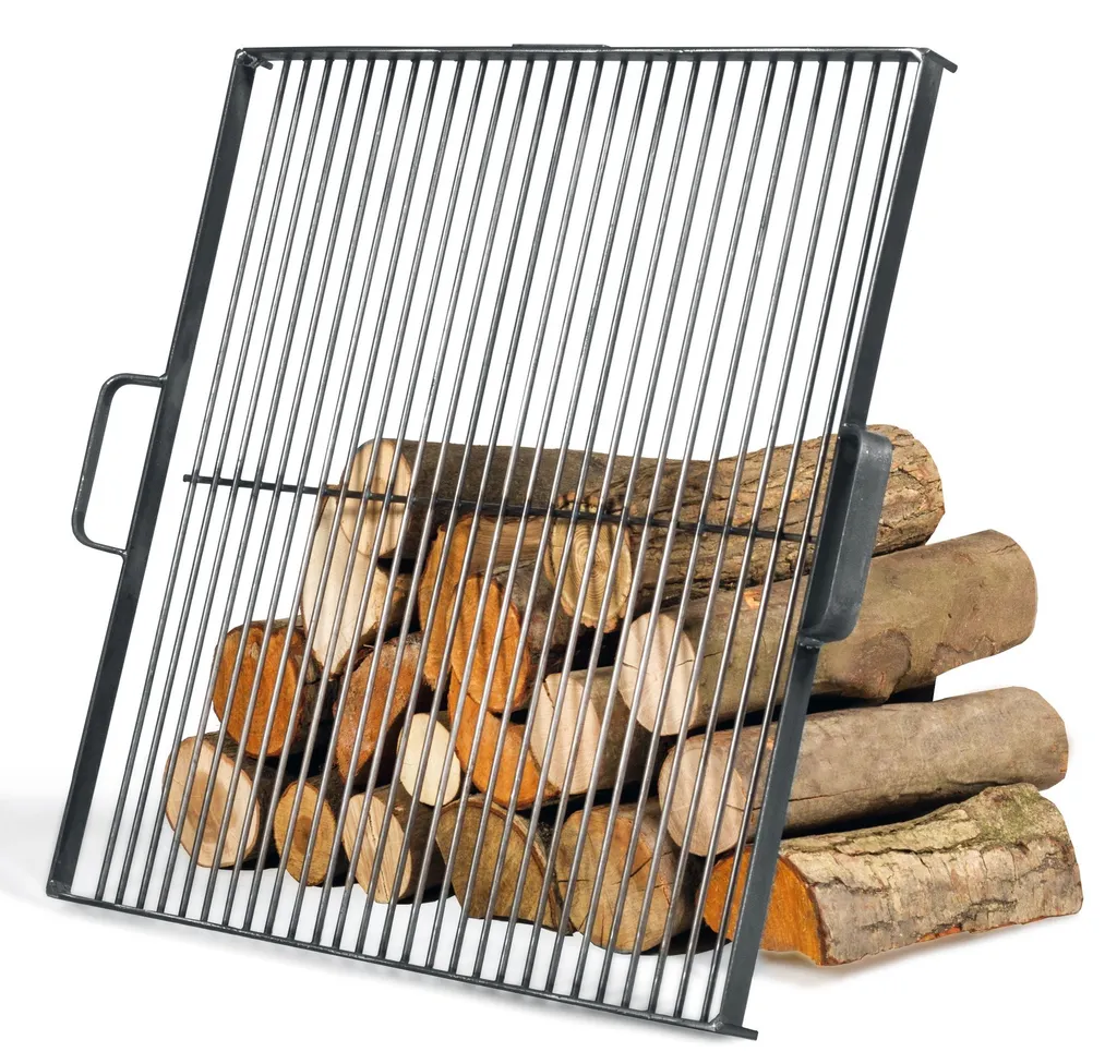 Grille 50x50 cm acier robuste pour brasero 70 cm, surface de cuisson XL