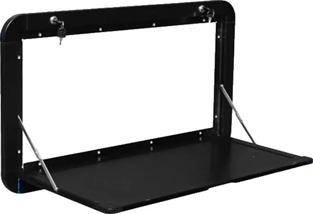 Table de pique-nique murale noire pour balcon et petite terrasse pliable