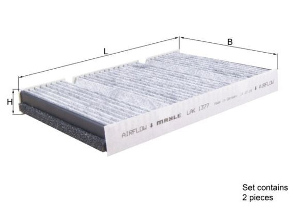 MAHLE Innenraumfilter LAK 1377/S Pollenfilter passend für MERCEDES-BENZ S-Klasse Limousine (W222, V222, X222) Aktivkohle