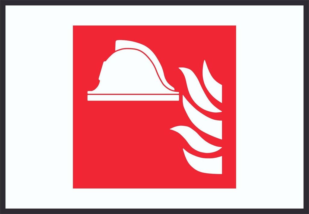 Mittel und Geräte zur Brandbekämpfung Symbol Schild A5 Rückseite selbstklebend