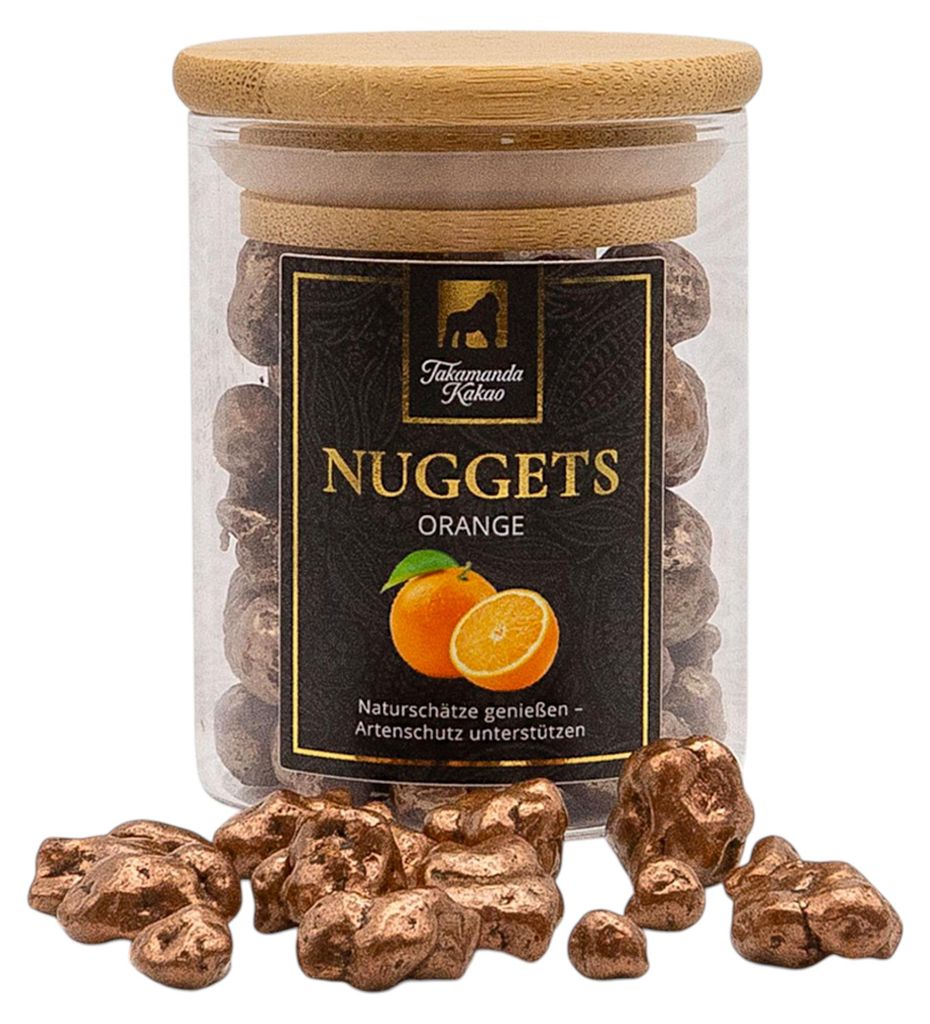 Takamanda Kakao Orange Nuggets | Rohkakao Snack | Vegan | Glutenfrei | 70g
